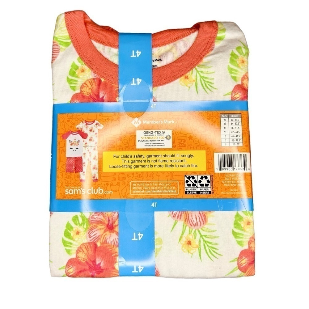 Member's Mark Girl's 4-Piece Snug Fit Mix-N-Match Favorite Pajamas Set - Picture 8 of 10